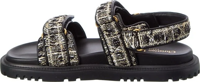 Dior Dioract Tweed & Leather Sandal - Image 2