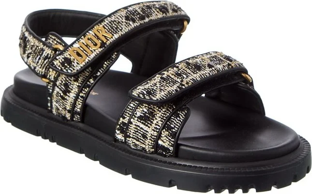 Dior Dioract Tweed & Leather Sandal