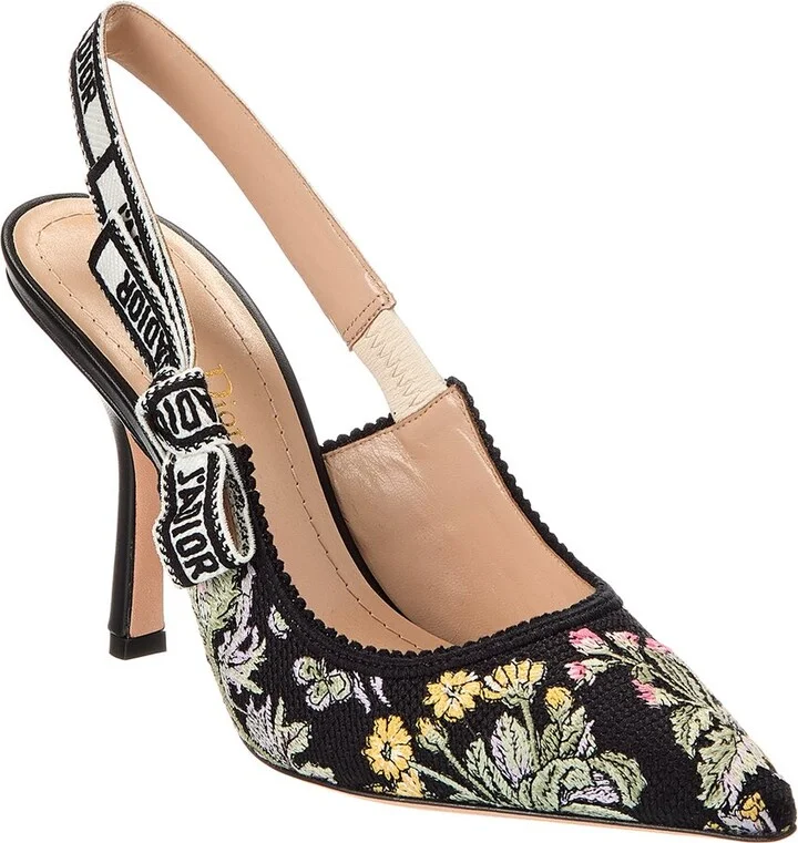 Dior J'adior Canvas & Leather Slingback Pump