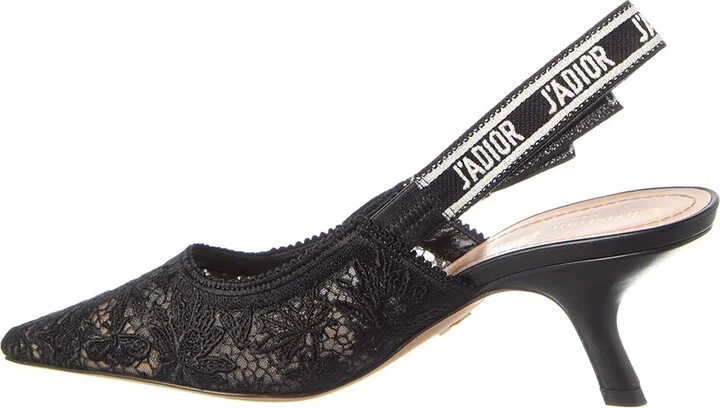 Dior J'adior Lace & Leather Slingback Pump - Image 2