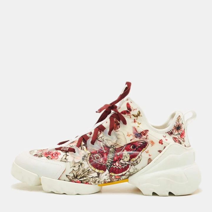 Dior Multicolor Leather and Neoprene D-Connect Lace Up Sneakers Size 41