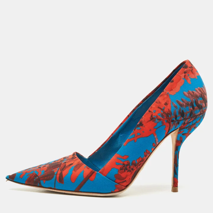 Dior Multicolor Printed Fabric Pointed Toe Pumps Size 40