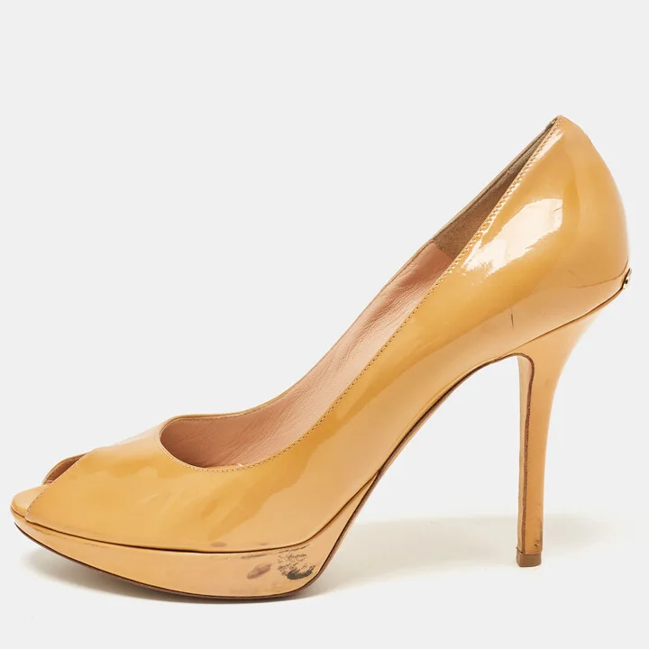 Dior Mustard Patent Leather Miss Dior Pumps Size 41