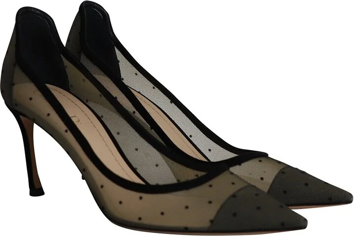 Dior Polyester D-Moi Polka Dot Mesh Pump (Authentic Pre-Loved)