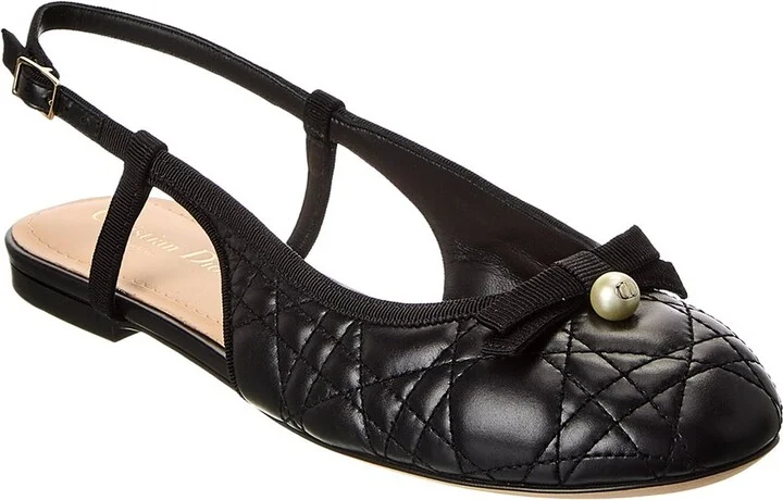 Dior Quilted Leather Slingback Ballet Flat