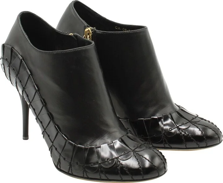 Dior Women's Leather Serpent Ankle High Heel Boot (Authentic Pre-Loved)