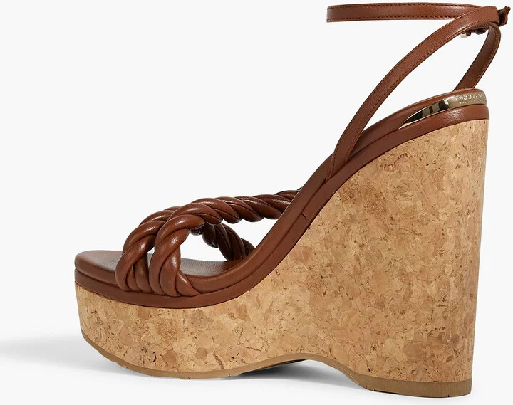 Diosa 130 twisted leather wedge sandals - Image 3