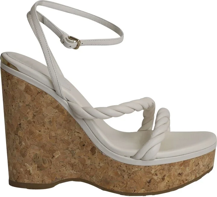 Diosa Wedge Sandals 130 in White Leather