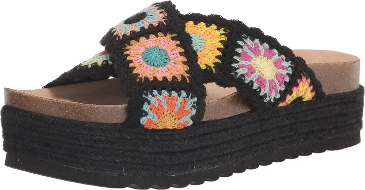 Dirty Laundry Women's Plays Crochet Mule Wedge