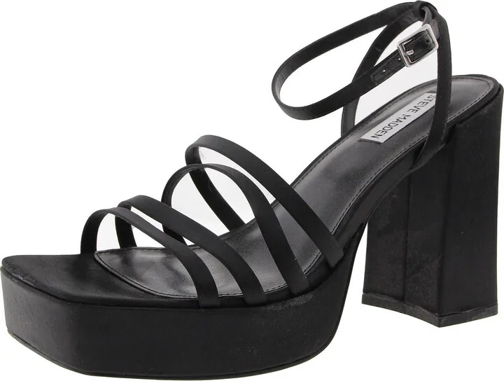 Disco Womens Buckle Satin Platform Sandals