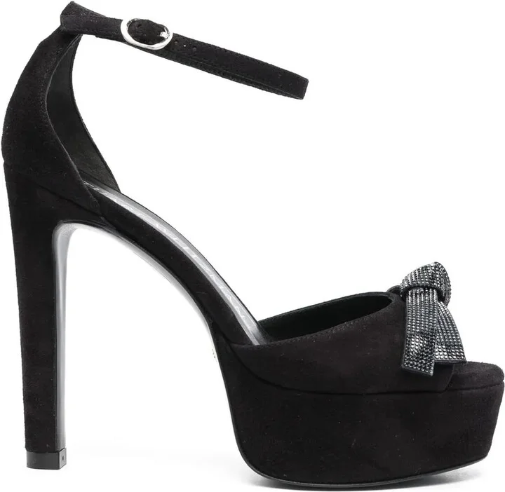 Discoplatform 130mm bow-detail sandals