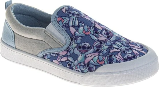 Disney Stitch Women's Slip On Canvas SneakersBlue, Size: