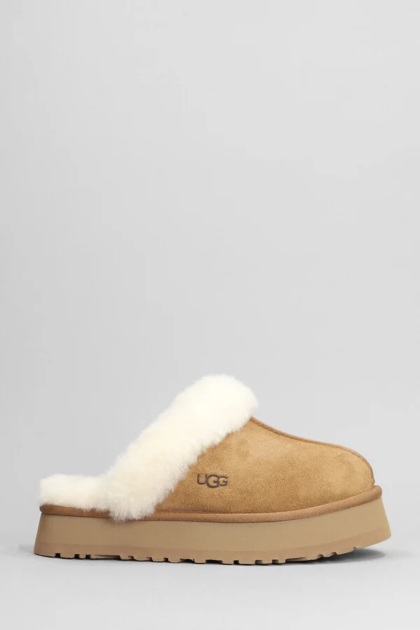 Disquette Slipper-mule In Leather Color Suede