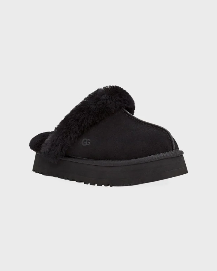 Disquette Suede & Shearling Platform Slippers - Image 2