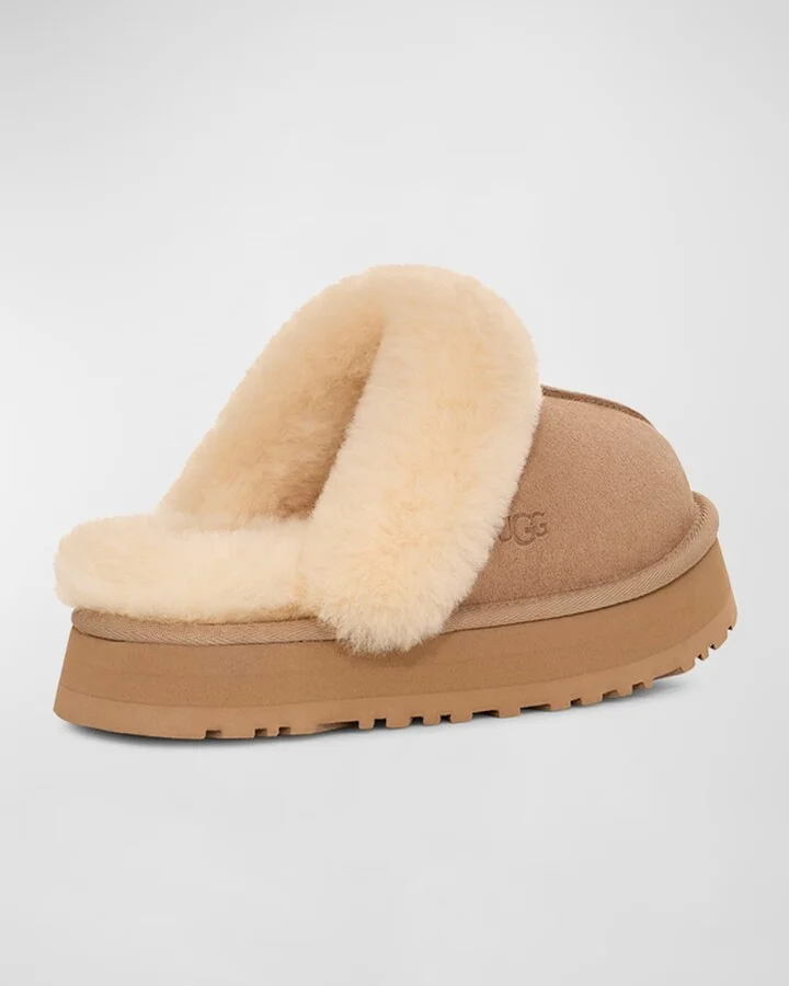 Disquette Suede & Shearling Platform Slippers - Image 3