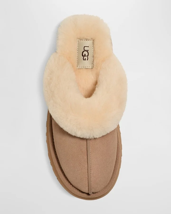 Disquette Suede & Shearling Platform Slippers - Image 5