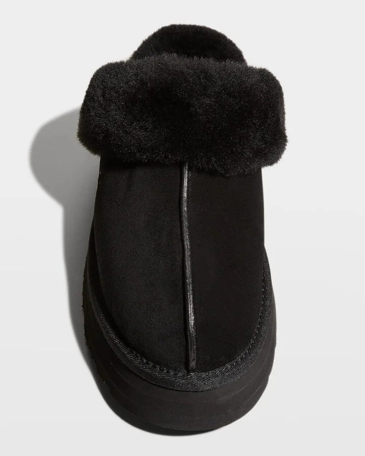 Disquette Suede & Shearling Platform Slippers - Image 6
