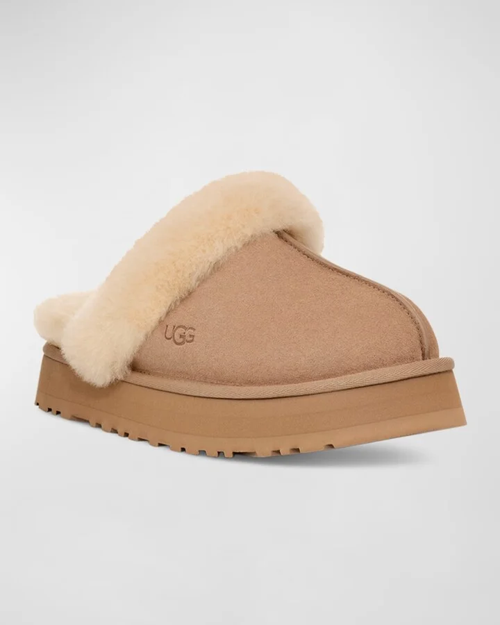 Disquette Suede & Shearling Platform Slippers - Image 8