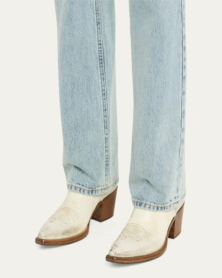 Distressed Calfskin Short Cowboy Boots - Image 4