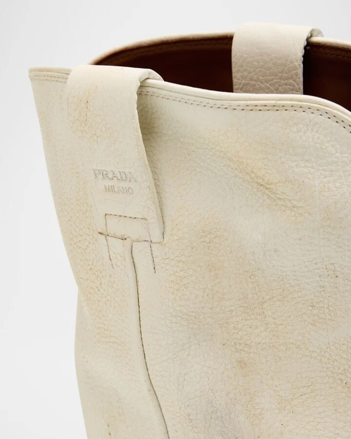 Distressed Calfskin Short Cowboy Boots - Image 7