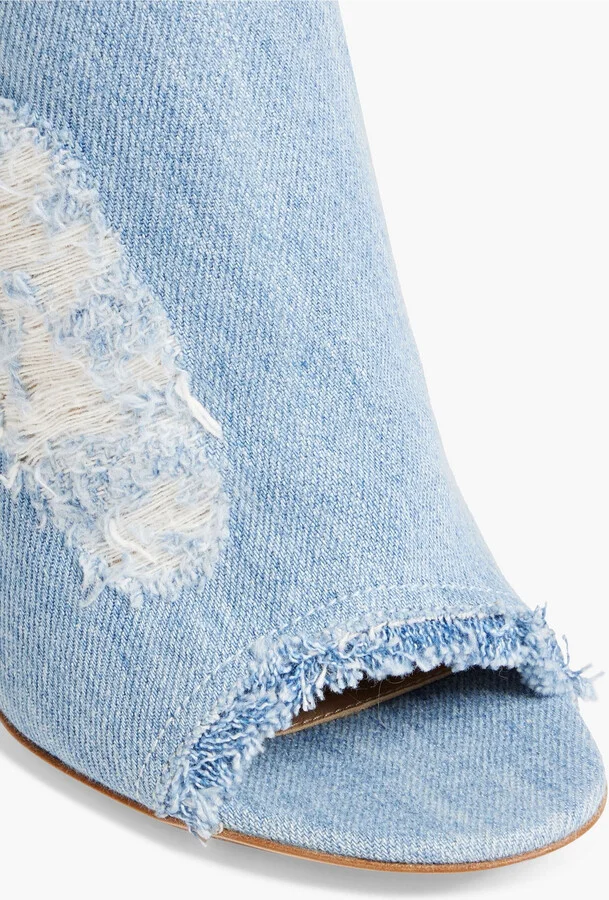 Distressed denim over-the-knee boots - Image 4