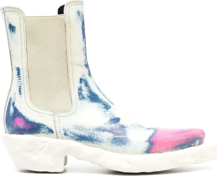 Distressed-Effect Ankle Boots