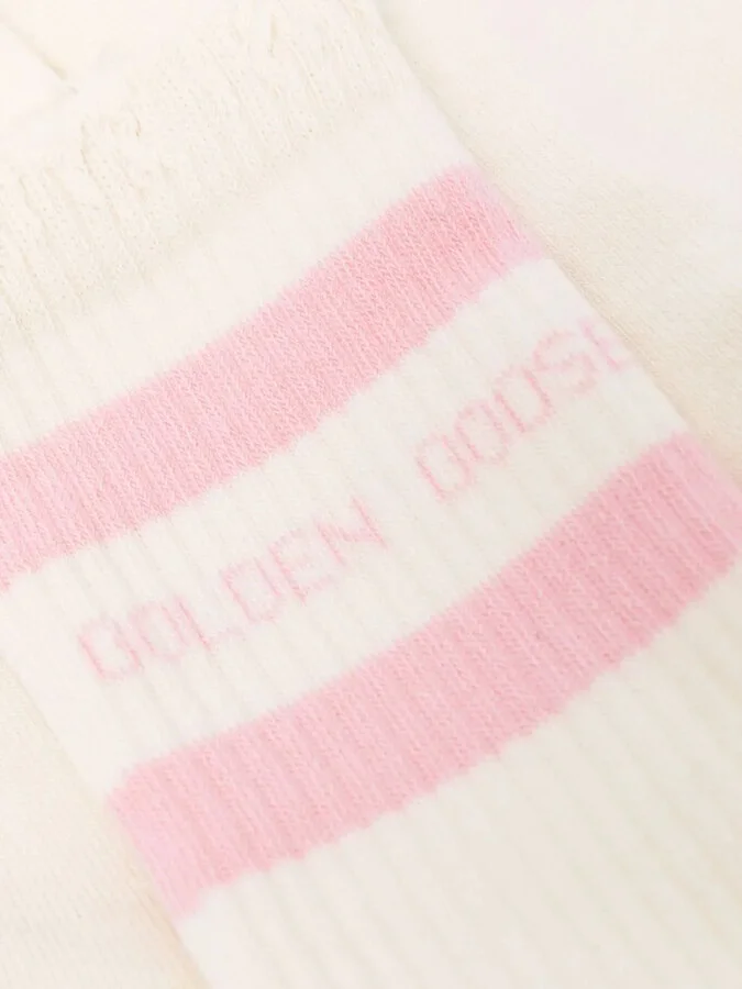 Distressed-Effect Striped Cotton Socks - Image 2