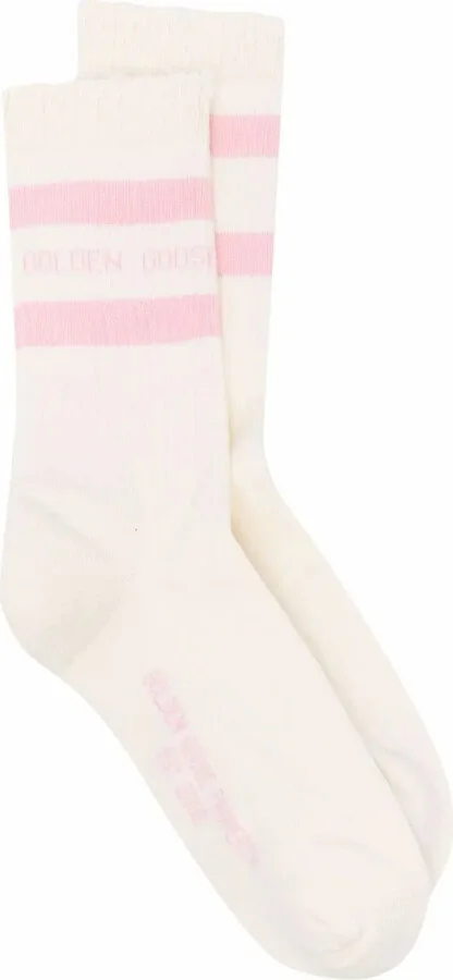 Distressed-Effect Striped Cotton Socks