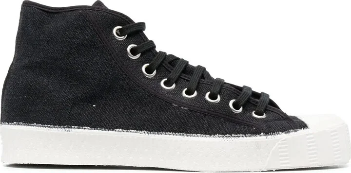 Distressed-Finish High Top Sneakers