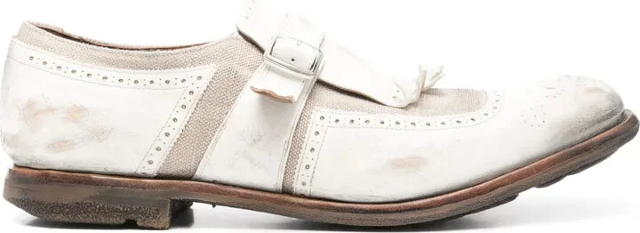 Distressed-Finish Monk Shoes