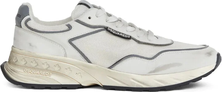 Distressed-Finish Sneakers