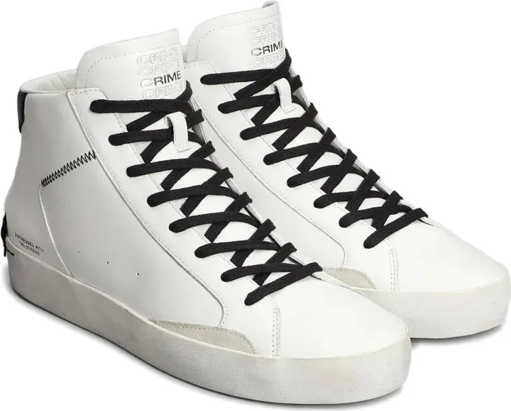 Distressed high-top leather sneakers - Image 2