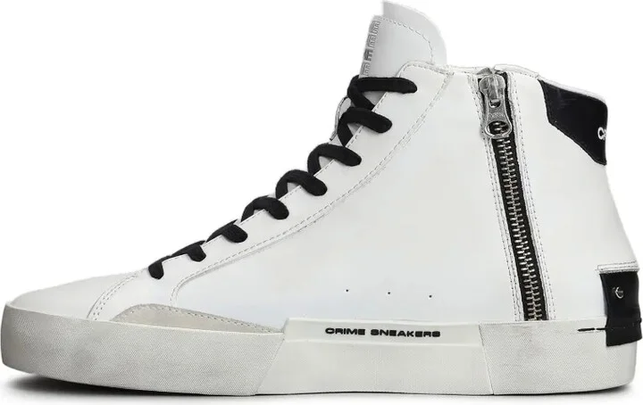 Distressed high-top leather sneakers - Image 3