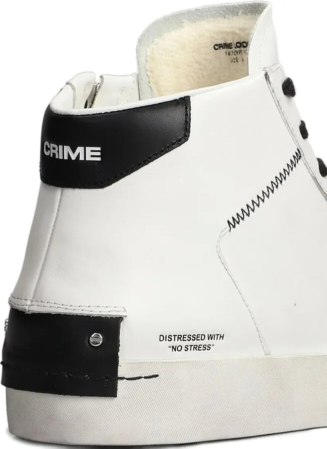 Distressed high-top leather sneakers - Image 5