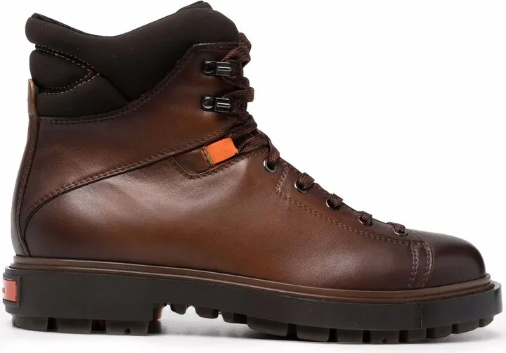 Distressed Lace-Up Mountain Boots