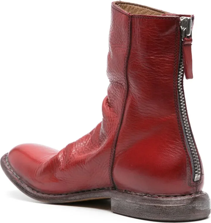 Distressed Leather Ankle Boots - Image 3
