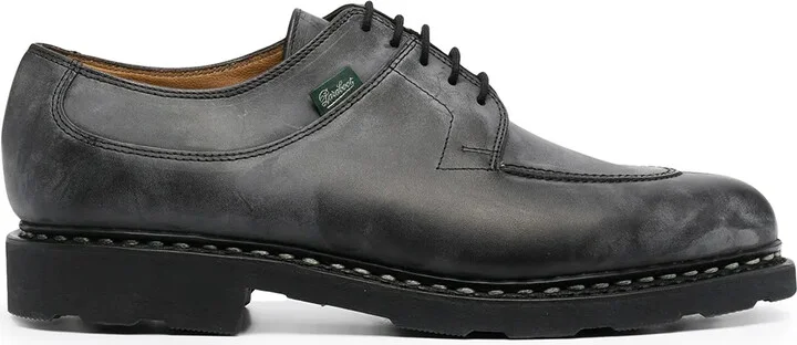 Distressed Leather Lace-Up Shoes