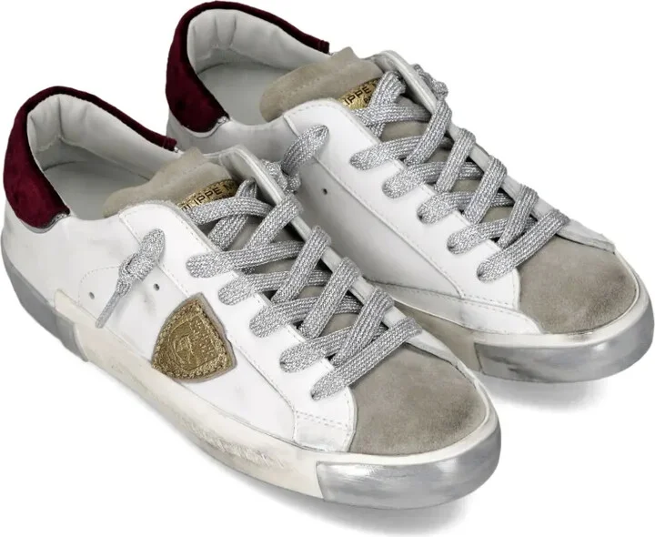 Distressed Leather Low-Top Sneakers - Image 2