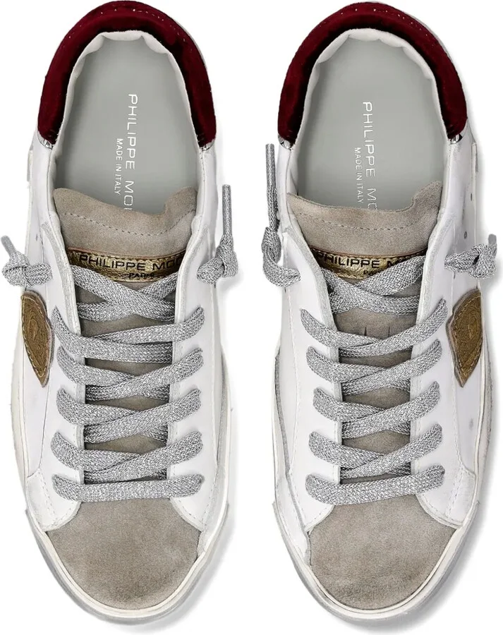 Distressed Leather Low-Top Sneakers - Image 4