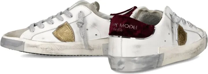 Distressed Leather Low-Top Sneakers - Image 5