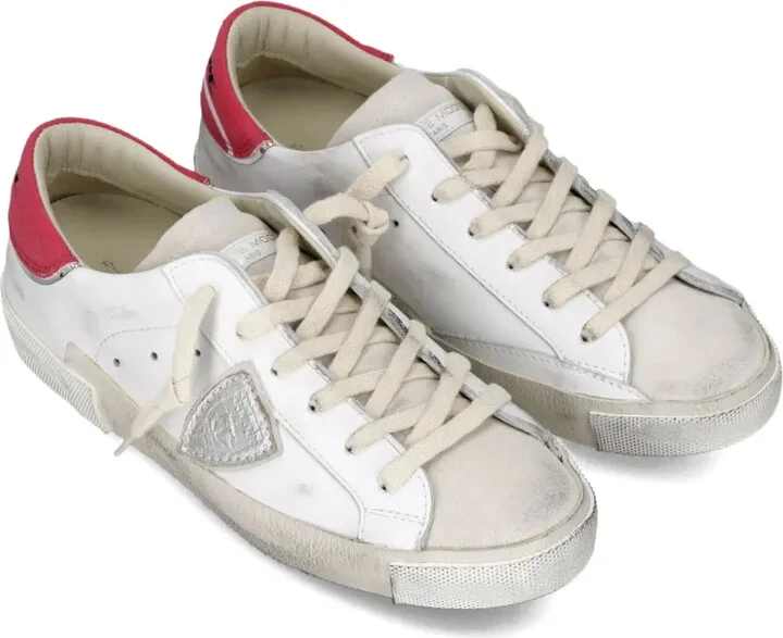 Distressed Leather Low-Top Sneakers - Image 2