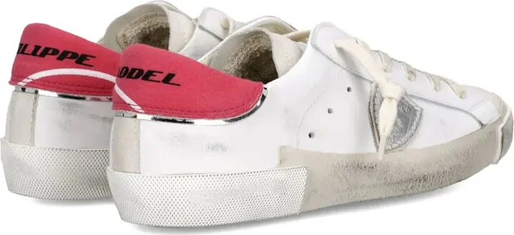 Distressed Leather Low-Top Sneakers - Image 3