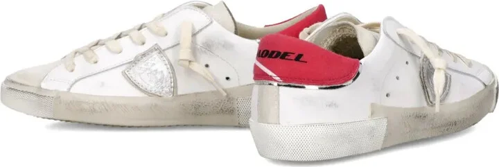 Distressed Leather Low-Top Sneakers - Image 5