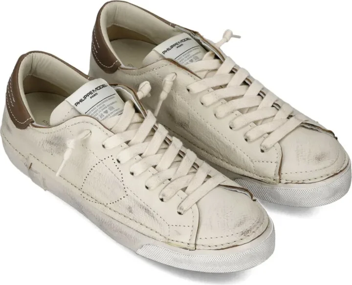 Distressed Leather Low-Top Sneakers - Image 2