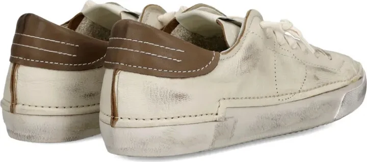 Distressed Leather Low-Top Sneakers - Image 3