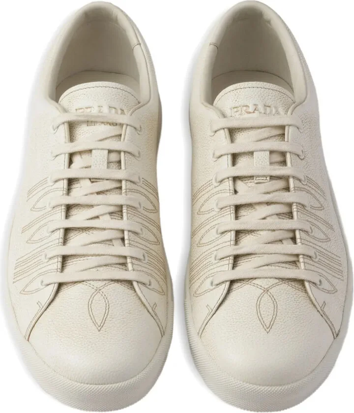 Distressed Leather Sneakers - Image 3