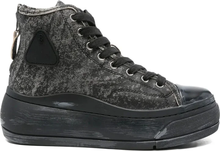 Distressed Leather Sneakers