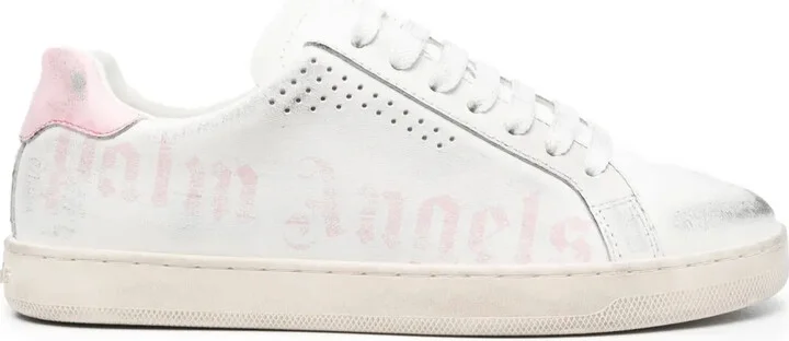 Distressed Logo-Print Sneakers