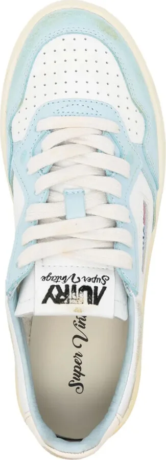 Distressed Panelled Leather Sneakers - Image 4