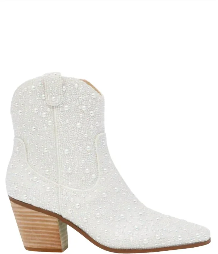 Diva Ankle Boot In Pearl White